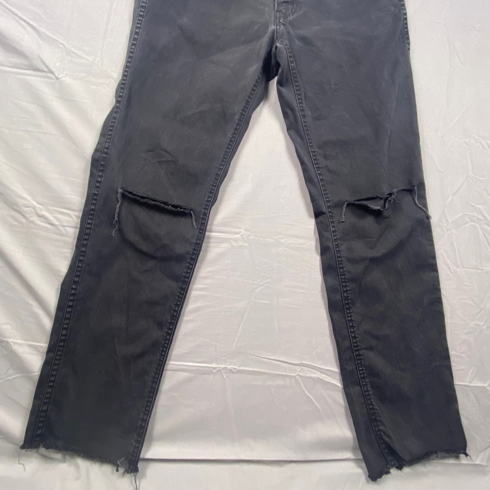 Levis 541 Athletic Taper Jeans Faded Black Distressed Ripped Knee Raw Hem 32x34 - Picture 4 of 11